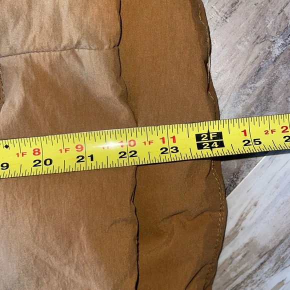 Quilted Puffy Vest removable hood Fall Autumn mustard brown estimate X large - Picture 5 of 9